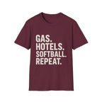 Gas. Hotels. Softball. Repeat T-Shirt