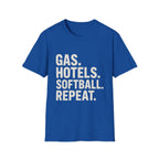 Gas. Hotels. Softball. Repeat T-Shirt