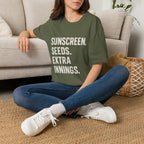 Sunscreen. Seeds. Extra Innings T-Shirt