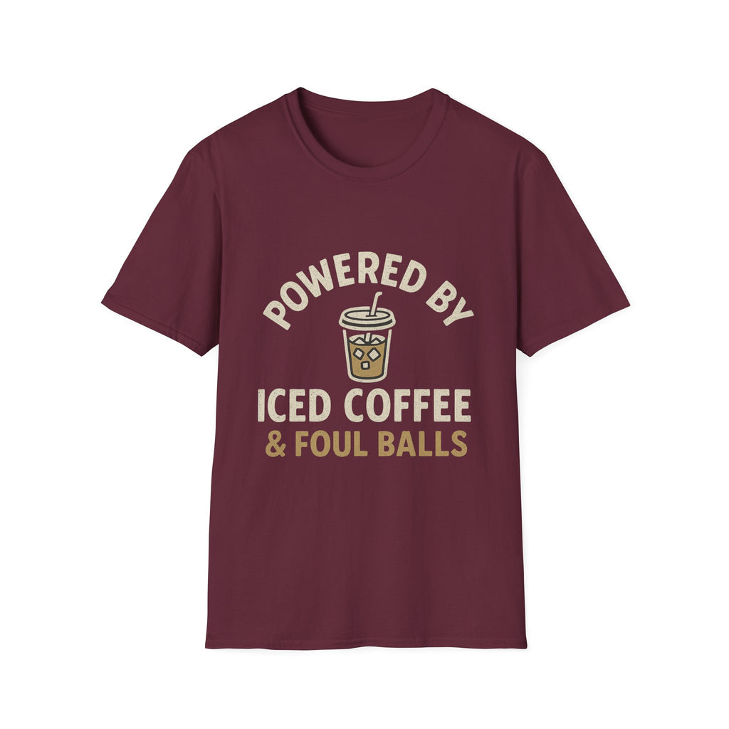 Powered By Iced Coffee & Foul Balls T-Shirt