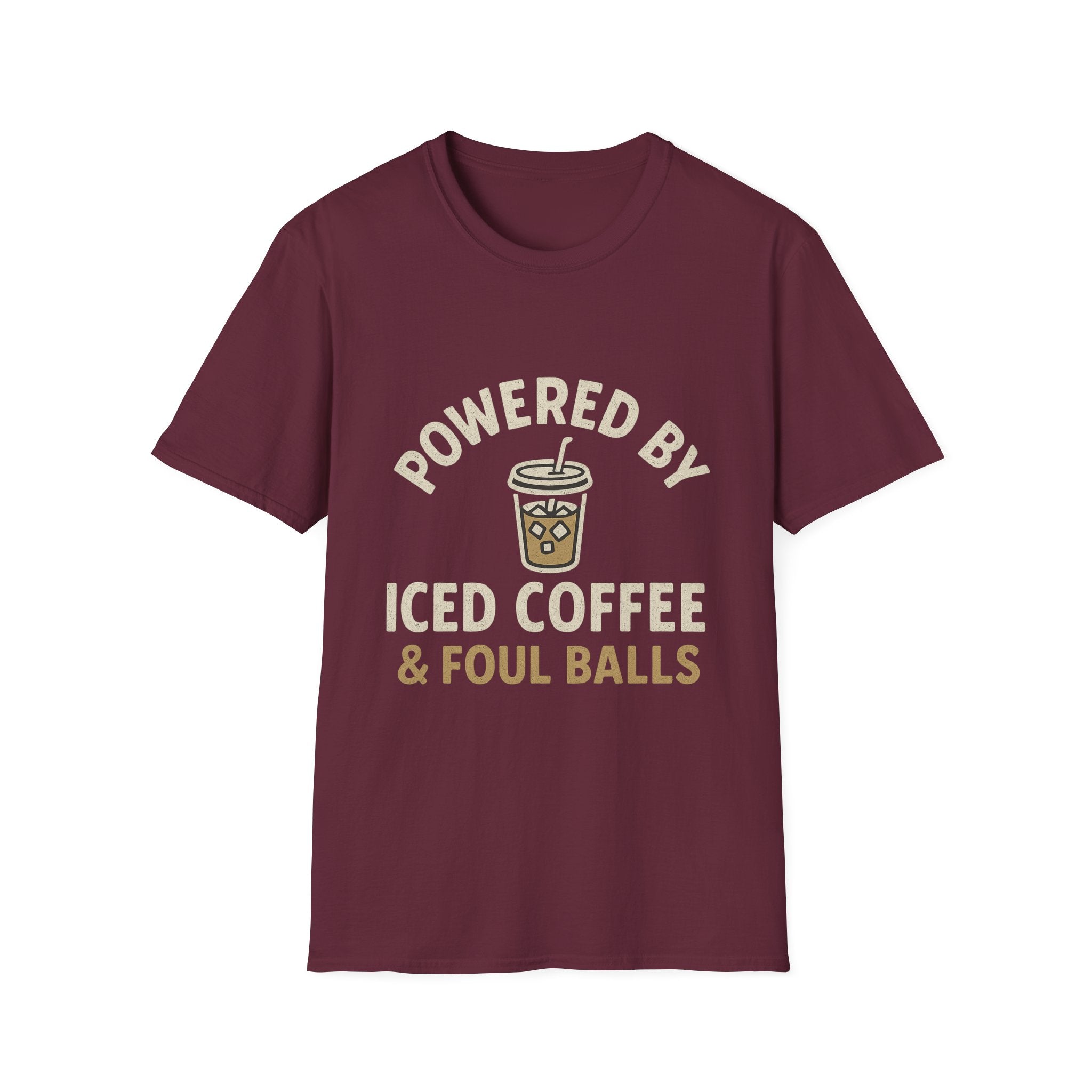 Powered By Iced Coffee & Foul Balls T-Shirt