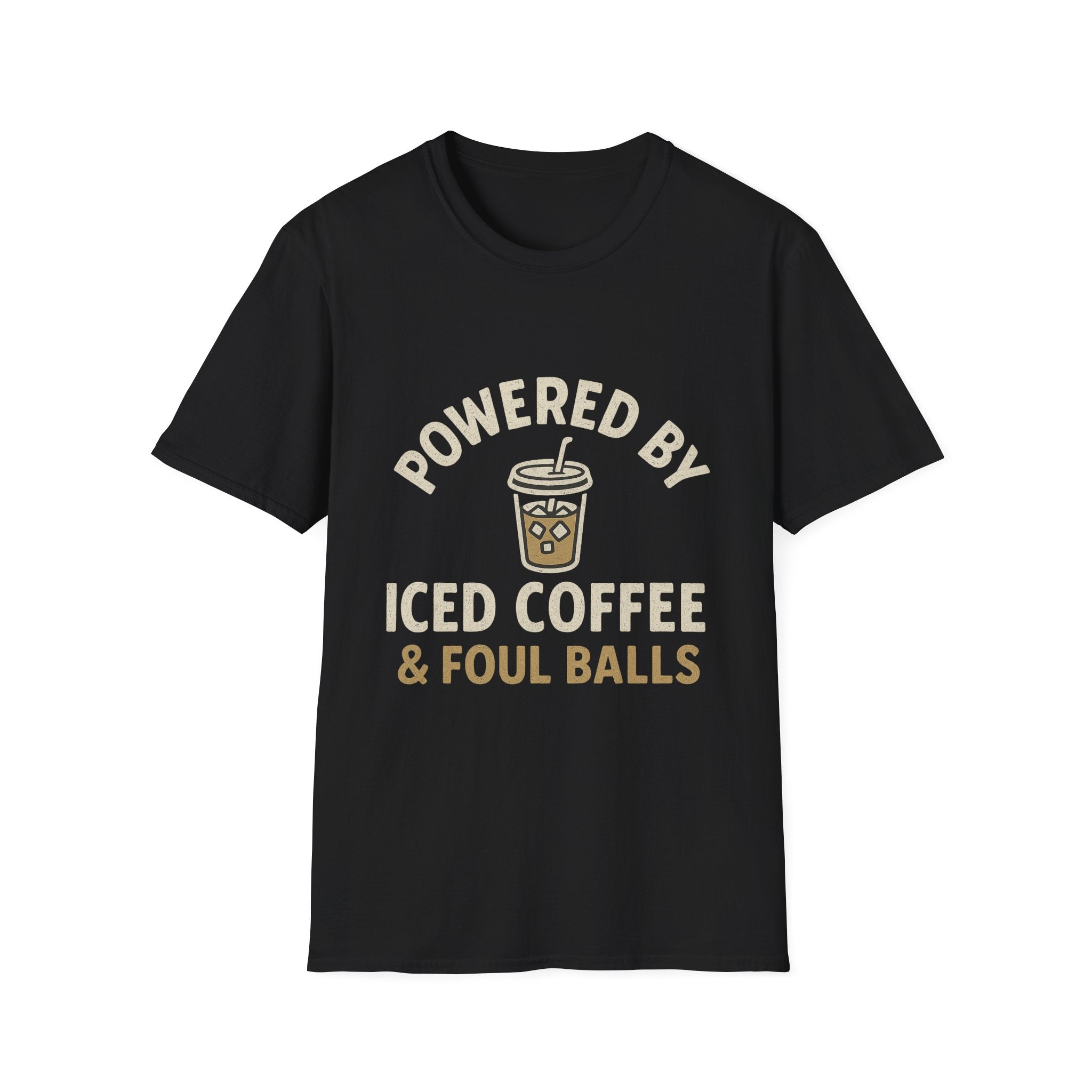 Powered By Iced Coffee & Foul Balls T-Shirt