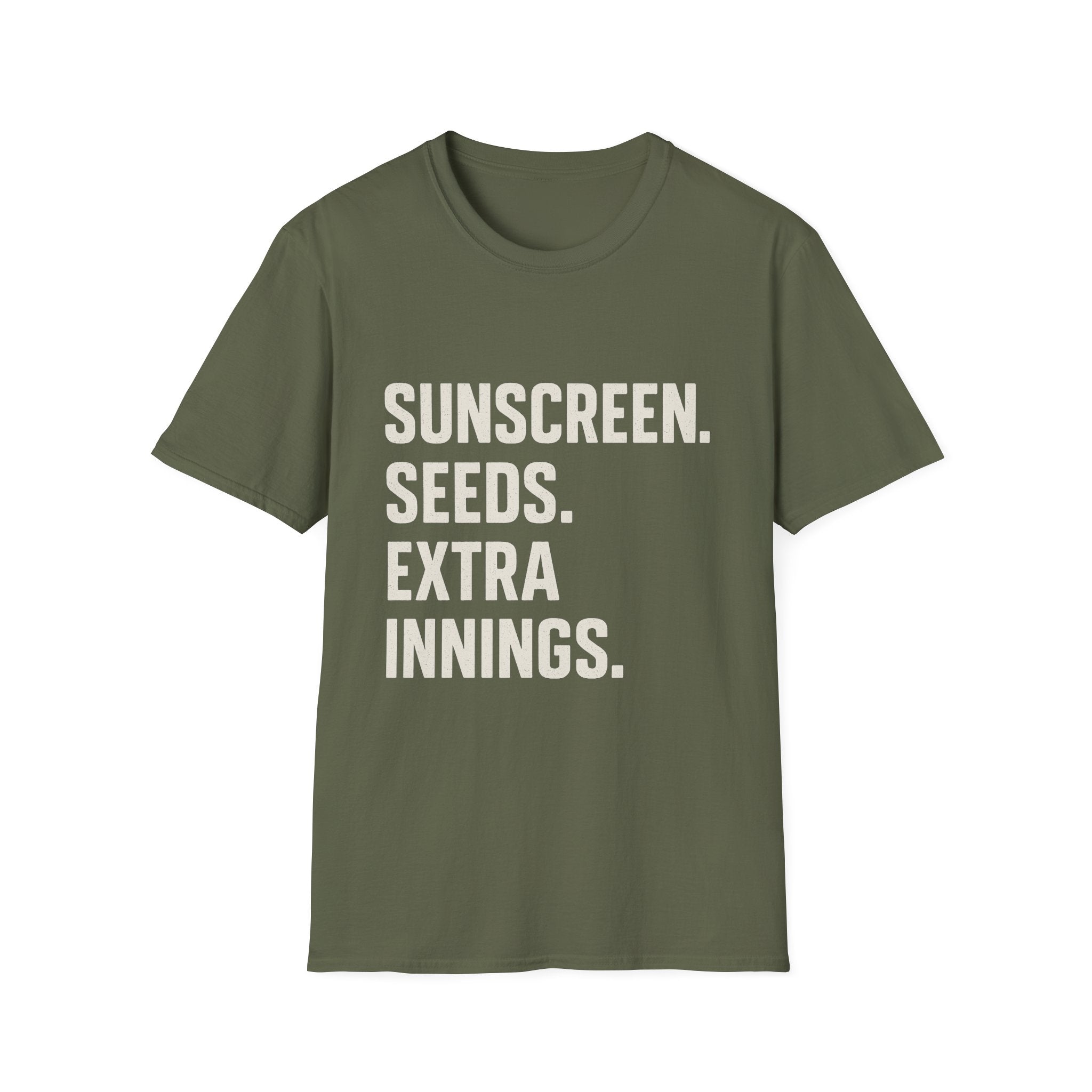 Sunscreen. Seeds. Extra Innings T-Shirt