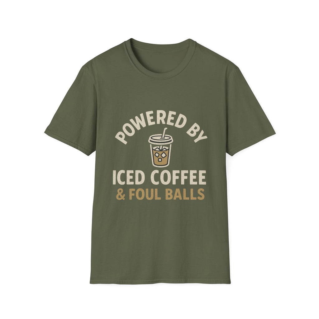 Powered By Iced Coffee & Foul Balls T-Shirt