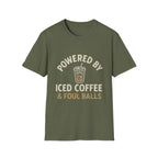 Powered By Iced Coffee & Foul Balls T-Shirt