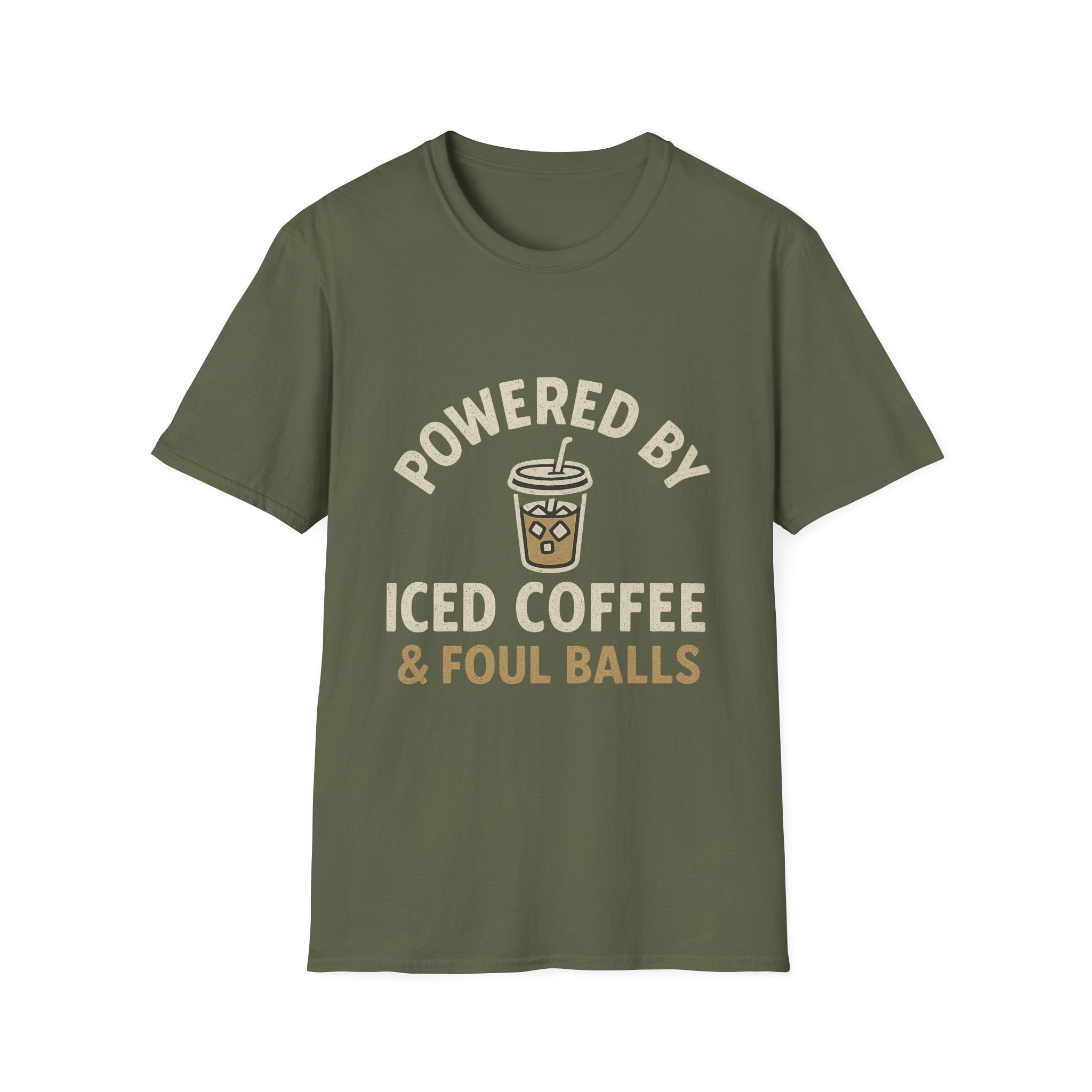Powered By Iced Coffee & Foul Balls T-Shirt