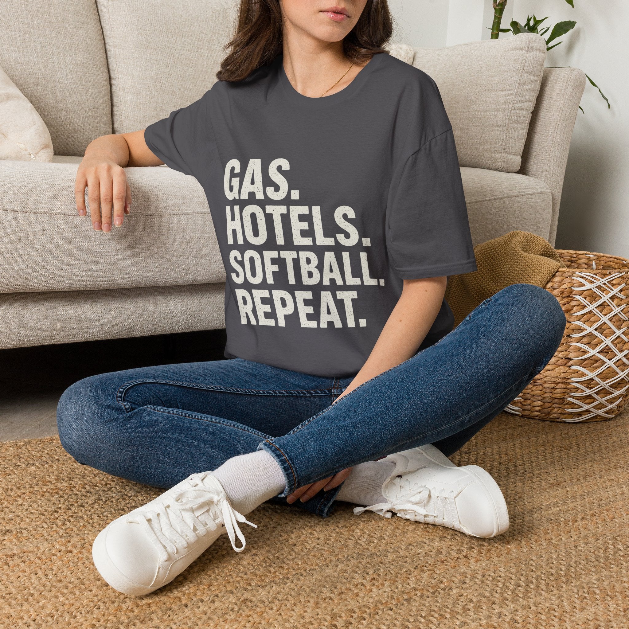 Gas. Hotels. Softball. Repeat T-Shirt