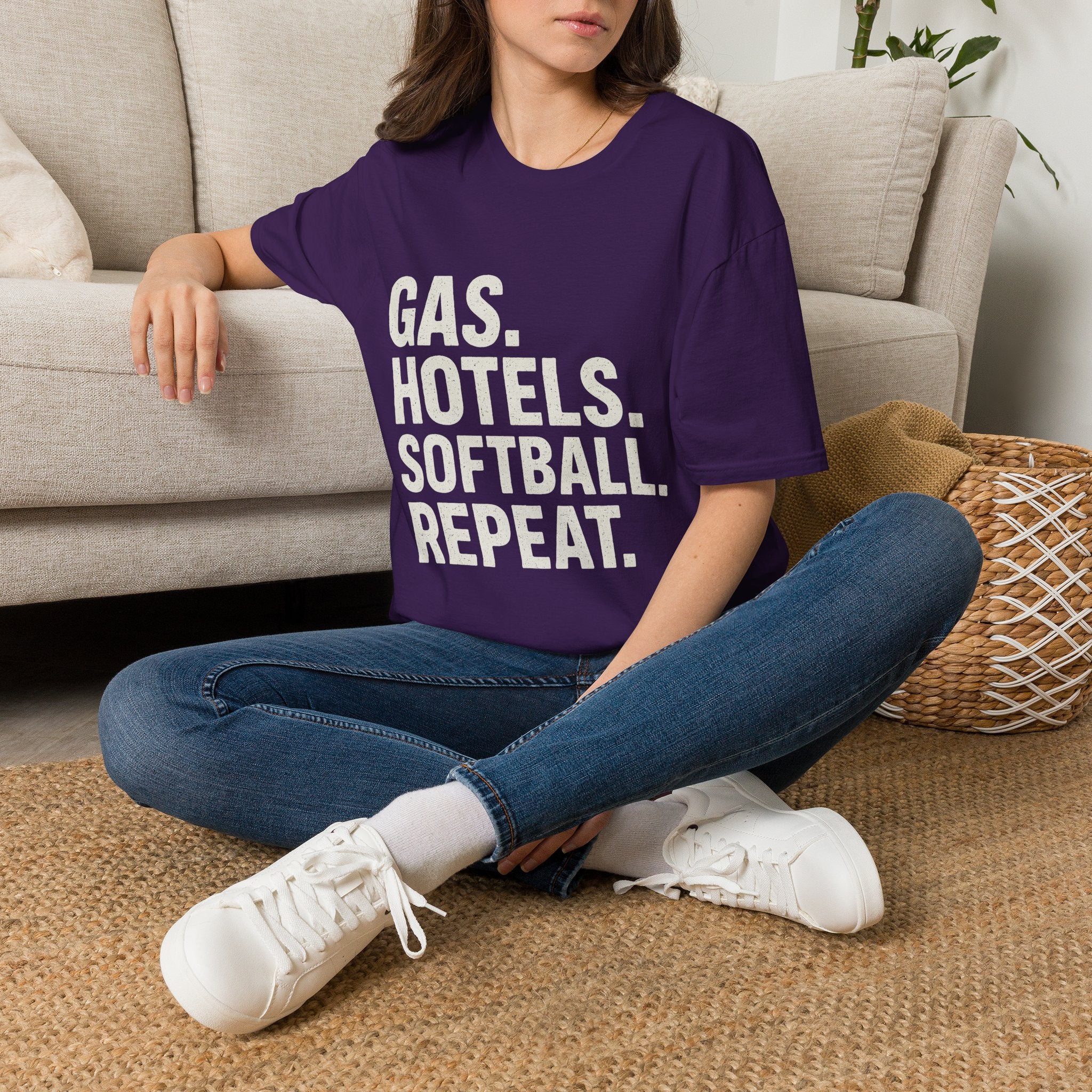 Gas. Hotels. Softball. Repeat T-Shirt