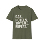Gas. Hotels. Softball. Repeat T-Shirt