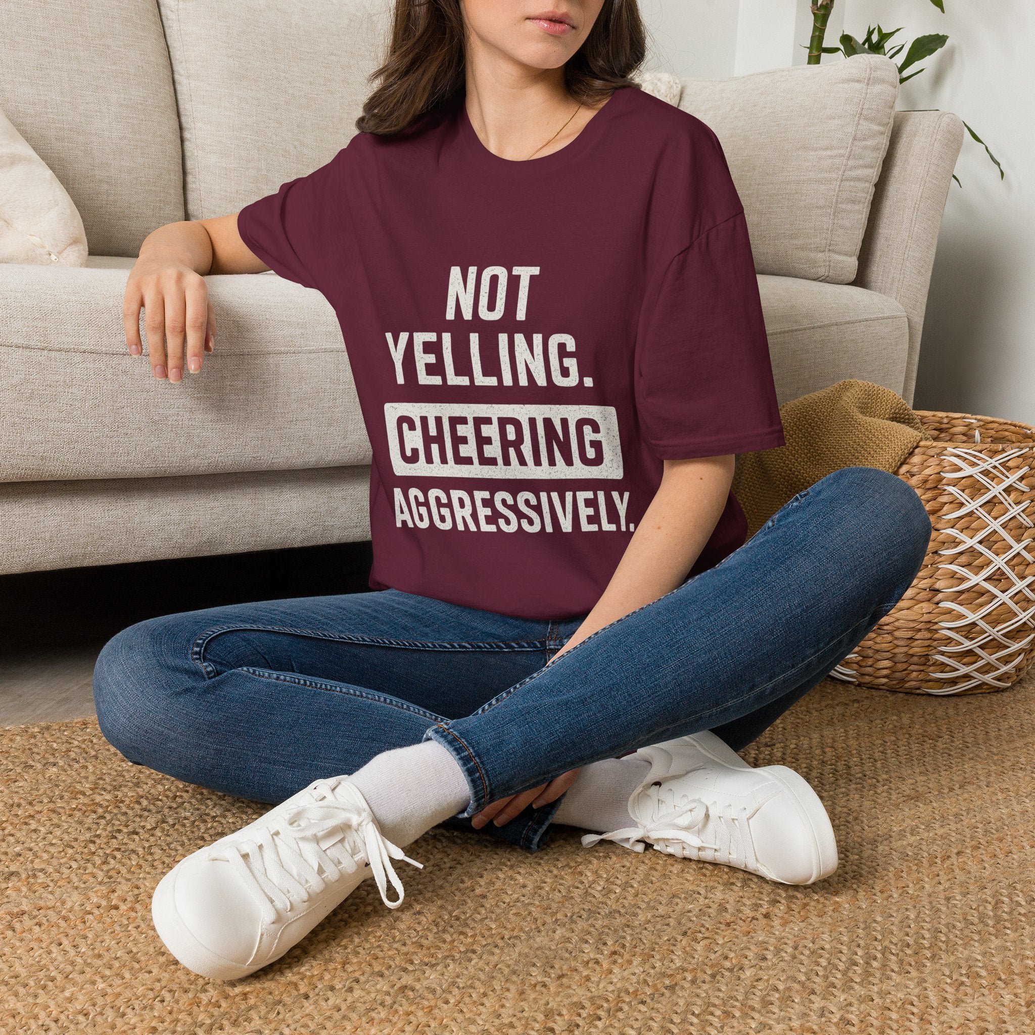 Not Yelling. Cheering Aggressively T-Shirt