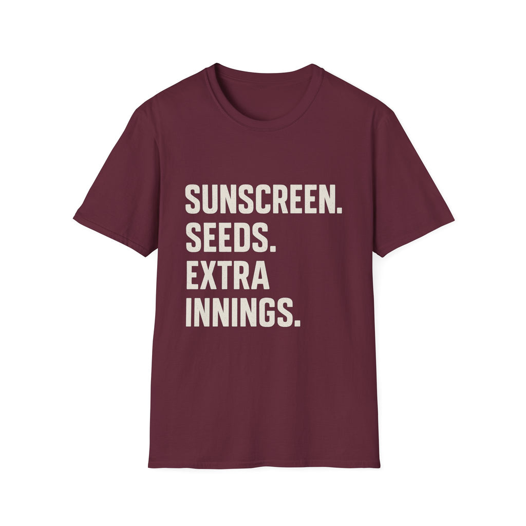 Sunscreen. Seeds. Extra Innings T-Shirt