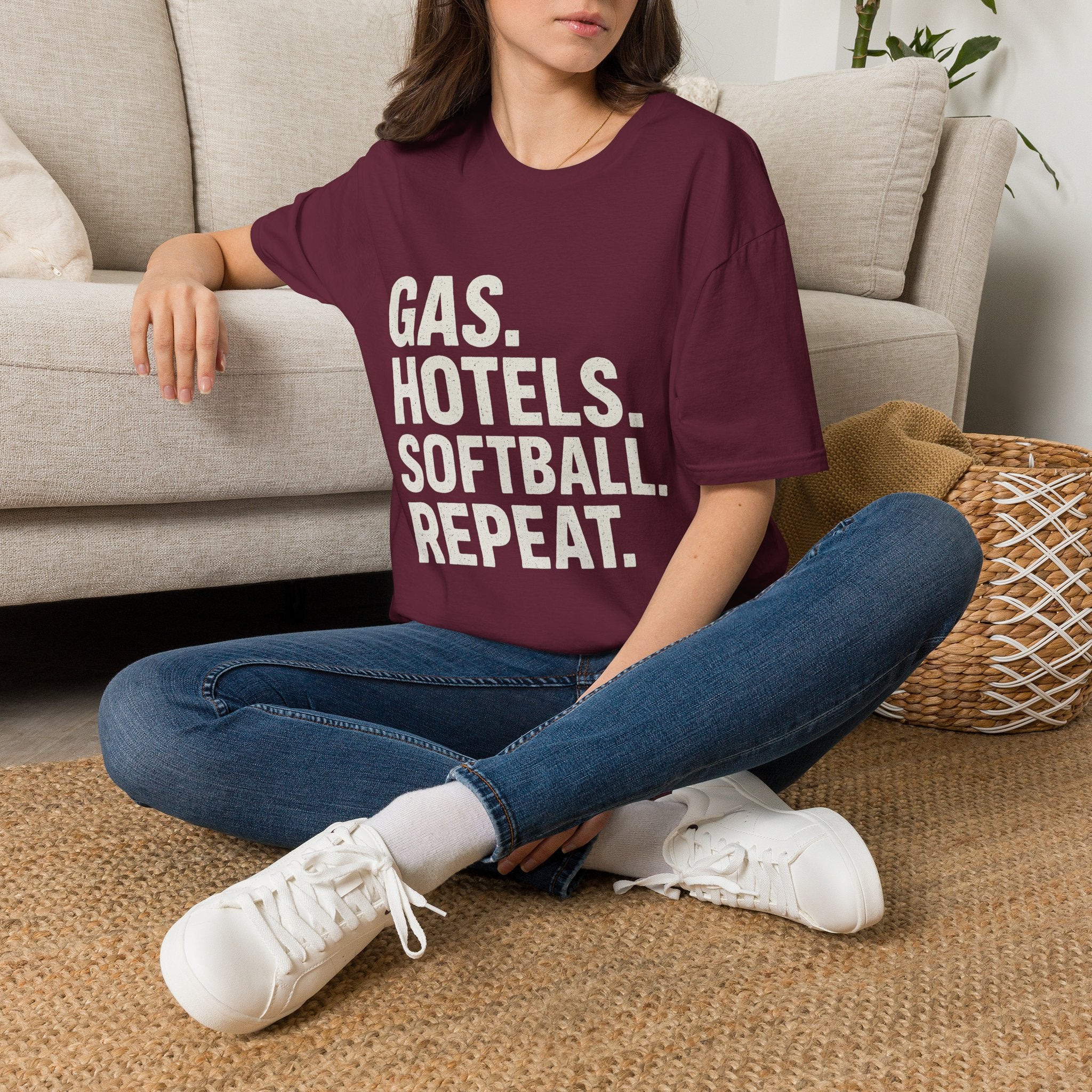 Gas. Hotels. Softball. Repeat T-Shirt
